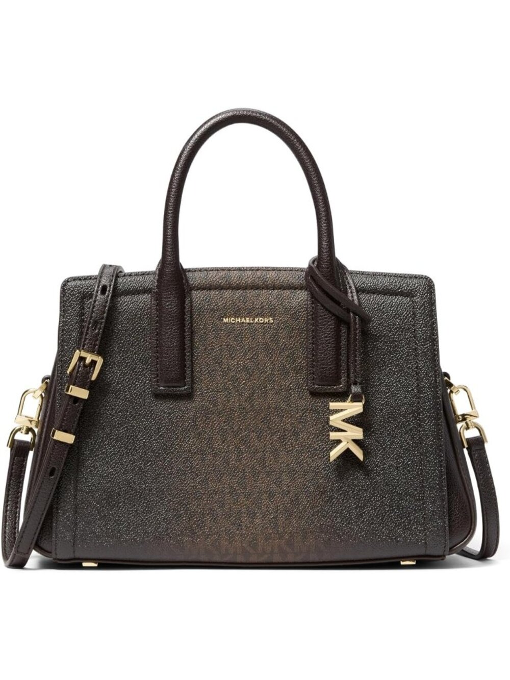 Women Gold tone Chocolate Handbag Shoulder Crossbody Purse Top Handle Bag